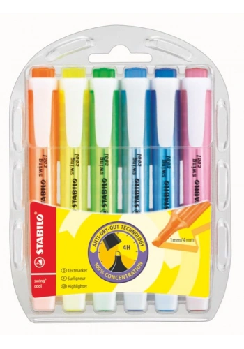 Stabilo Swing Cool Fosforlu İşaretleme Kalemi Seti 6 Renk