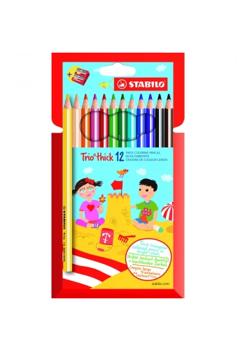 Stabilo Trio Thick 12 Li+Kalemtıraş Hartung