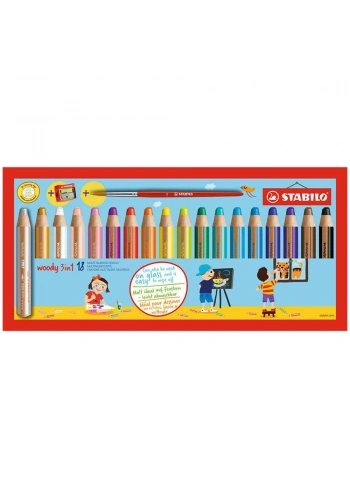 Stabilo Woody 3 in1 18 Li Kalemtıraş+fırça