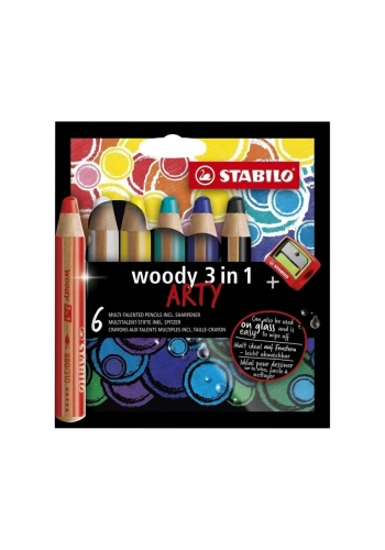 Stabilo Woody 3in1 ARTY 6lı + Kalemtıraş