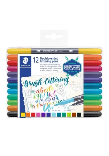 Staedtler Brush Lettering Çift Uçlu Kaligrafi Kalemi 1.0-6.0 0.5-0.8mm TB12 12li