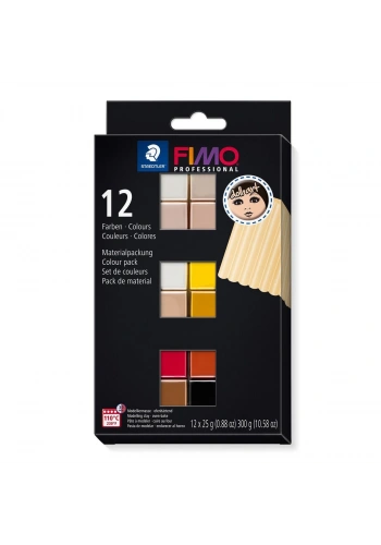 Staedtler Fimo Professional Doll Art Polimer Kil Seti 12 Renk x 25 gr. Etnik Renkler