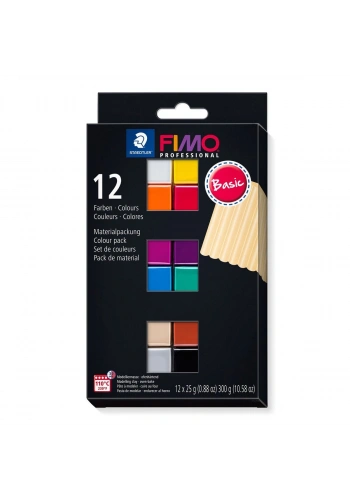 Staedtler Fimo Professional Polimer Kil Seti 12 Renk x 25 gr. Basic Renkler