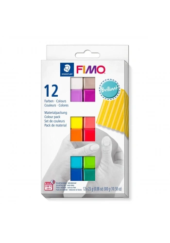 Staedtler Fimo Soft Polimer Kil Seti 12 Renk x 25 gr. Brilliant (Canlı) Renkler