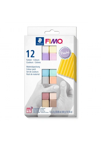 Staedtler Fimo Soft Polimer Kil Seti 12 Renk x 25 gr. Pastel Renkler