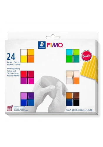 Staedtler Fimo Soft Polimer Kil Seti 24 Renk x 25 gr. Basic (Ana) Renkler