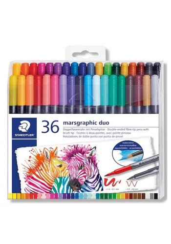 Steadtler MarsGraphic Duo Fırçalı keçeli Kalem 1.0-6.0mm 36 lı