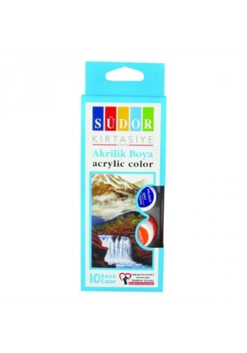 Südor Akrilik Boya Seti 10 Renk Renk x 15 ml. Şişe