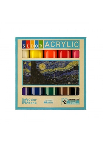 Südor Akrilik Boya Seti 10 Renk x 40 ml. Şişe