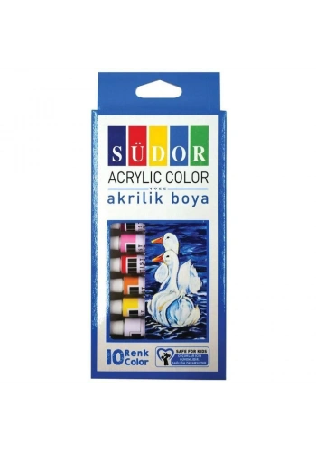 Südor Akrilik Boya Seti 10 Renk x 9 ml. Tüp