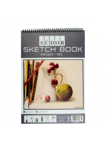 Südor Eskiz Defteri Mix 100gr 50yp A4 Spiralli