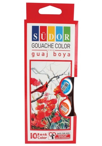 Südor Guaj Boya Seti 10 Renk x 15 ml. Şişe