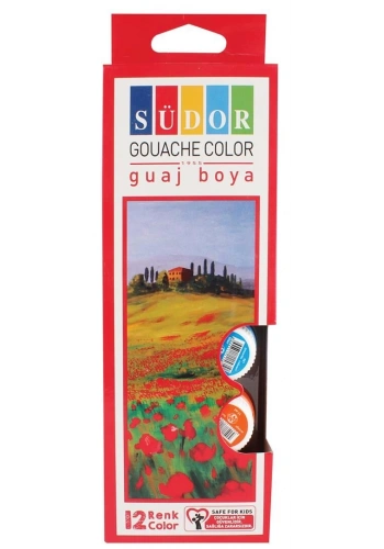 Südor Guaj Boya Seti 12 Renk x 15 ml. Şişe