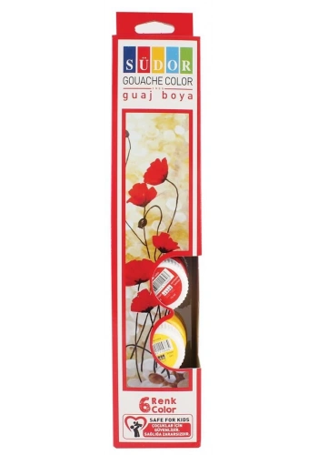 Südor Guaj Boya Seti 6 Renk x 15 ml. Şişe