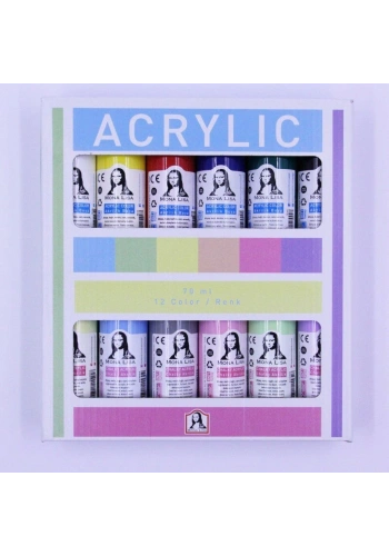 Südor Mona Lisa Akrilik Boya Seti 12 Renk x 70 ml. (Chalky + Normal)