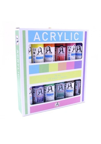 Südor Mona Lisa Akrilik Boya Seti 12 Renk x 70 ml. (Bulut Mavi)