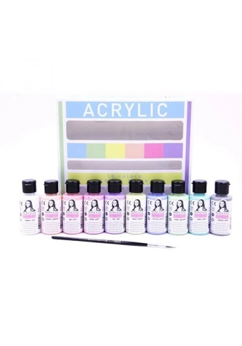 Südor Mona Lisa Chalky Akrilik Boya Seti 10 Renk x 40 ml. + Fırça