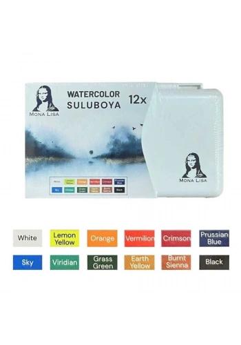 Südor Mona Lisa Profesyonel Tablet Sulu Boya Seti 12 Renk