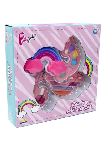 Sunman Oyuncak Gökkuşağı Şekilli 3 Katlı Makyaj Güzellik Seti