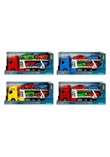 Sunman Oyuncak Maxx Wheels Sesli Ve Işıklı Transporter 2 Katlı 4 Araçlı 44 Cm. 1:24  S02002326