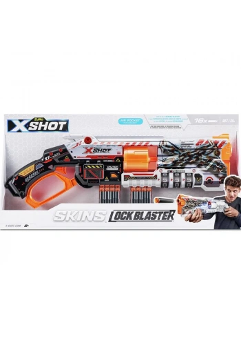 Sunman Oyuncak X-Shot Skins Lock Blaster 16 Mermili Sünger Dart Atan Silah 56 Cm