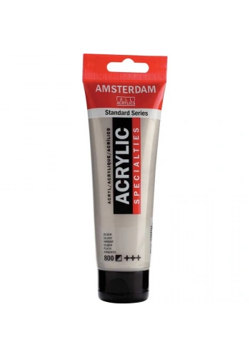 Talens Amsterdam Akrilik Boya 120 ml. 800 Silver (Metalik)