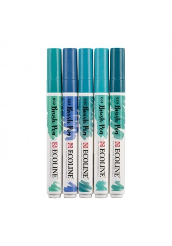 Talens Ecoline Brush Pen 5li Set Green Blue