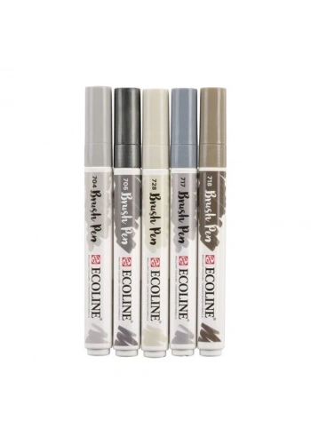 Talens Ecoline Brush Pen 5li Set Grey
