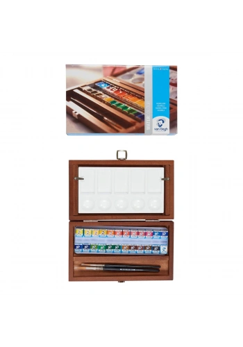 Talens Van Gogh Tablet Sulu Boya Seti 24 Renk Ahşap Kutu