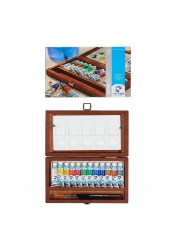 Talens Van Gogh Tüp Sulu Boya Seti 12 Renk x 10 ml. Ahşap Kutu