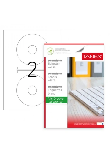 Tanex Cd Etiketi Laser-Copy-Inkjet 100 YP 118x41 MM TW-2041