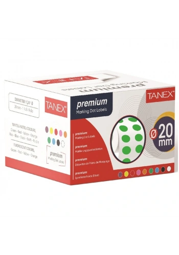 Tanex Nokta Etiket 20 MM 2500 Li Yeşil  Tekli Kutu