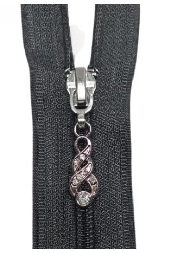 Taşlı Burgu Sarmalı Fermuar Başlığı