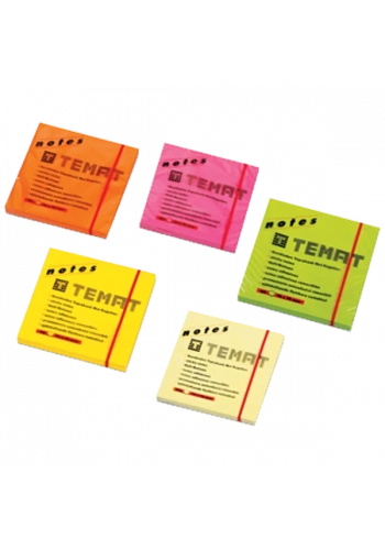 Temat Yapışkanlı Not Kağıdı 75x75 MM Fosforlu Sarı 11515