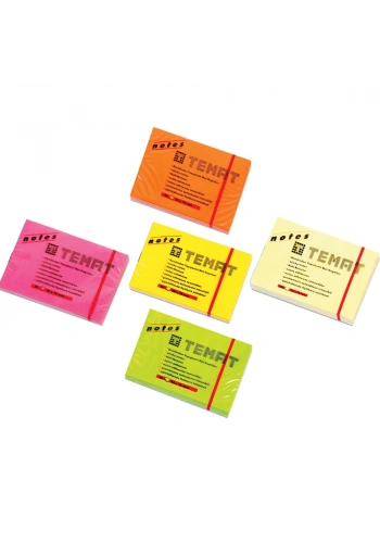 Temat Yapışkanlı Not Kağıdı Fosforlu Turuncu 50x75 MM 11579