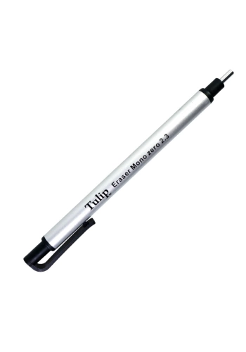 Tenwin Mono Zero 2.3mm Yuvarlak Uç Kalem Silgi Gümüş