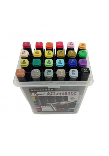 Tinge Art Marker Plastik Çantalı Seti 24lü MS 818
