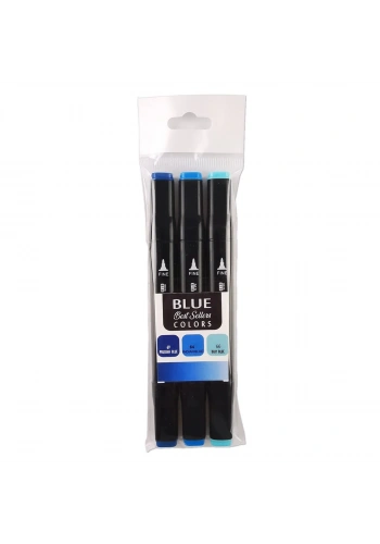 Tinge Marker 3lü Blue Set