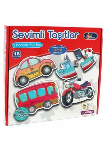 Todizoo Sevimli Taşıtlar Yapboz 12 Parça