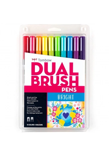 Tombow Dual Brush Pen Kalemi Seti Bright Renkler 56185 10 Renk