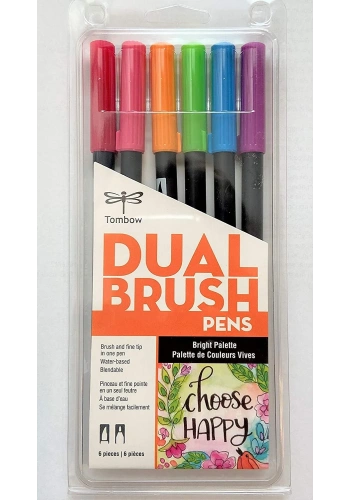 Tombow Dual Brush Pen Kalemi Seti Bright Renkler 56210 6 Renk
