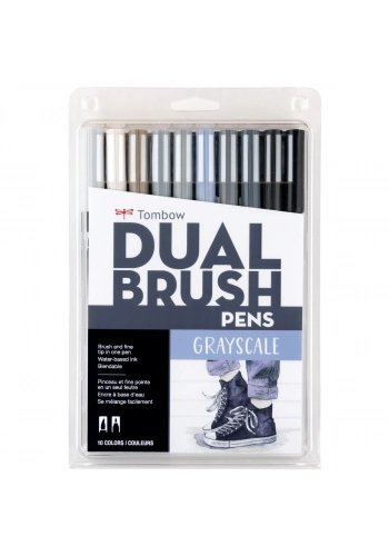 Tombow Dual Brush Pen Kalemi Seti Grayscale Renkler 56171 10 Renk