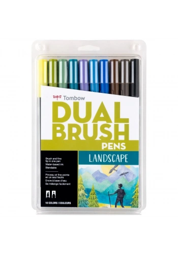 Tombow Dual Brush Pen Kalemi Seti Landscape Renkler 56169 10 Renk