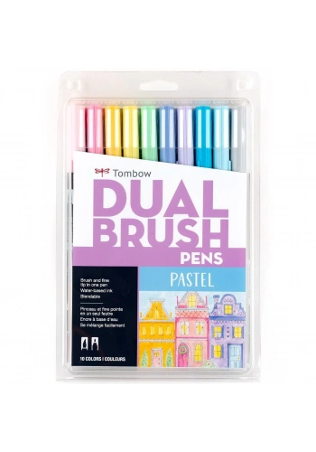 Tombow Dual Brush Pen Kalemi Seti Pastel Renkler 56187 10 Renk