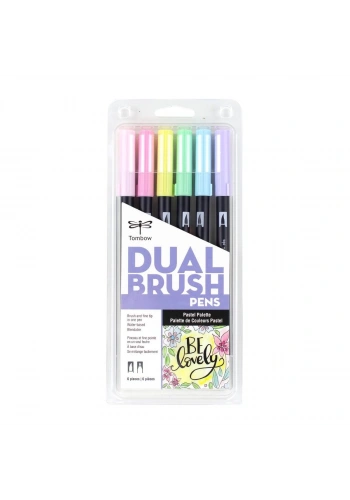 Tombow Dual Brush Pen Kalemi Seti Pastel Renkler 56213 6 Renk
