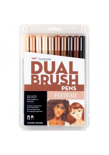Tombow Dual Brush Pen Kalemi Seti Portrait Renkler 56170 10 Renk