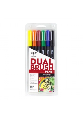 Tombow Dual Brush Pen Kalemi Seti Primary Renkler 56214 6 Renk