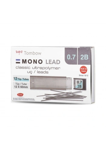 Tombow Mono Lead Kalem Ucu 0,7mm 2B 12li Tüp-12 Adet