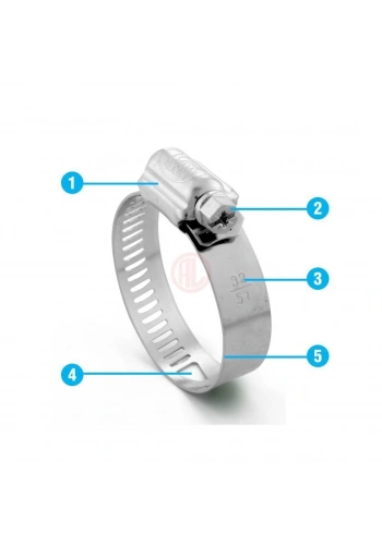 Tork Ayarlı Hortum Kelepçe C Tip 14 mm Band Genişliği 20 - 30 mm 3/4 - 1 3/16 inch