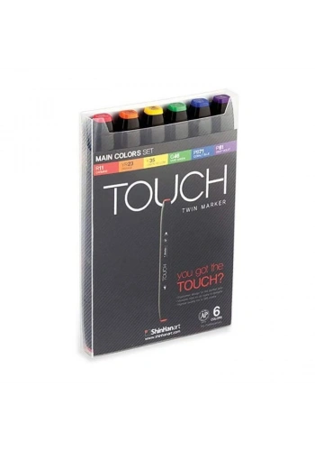 Touch Twin Marker Seti 6 Renk ANA RENKLER
